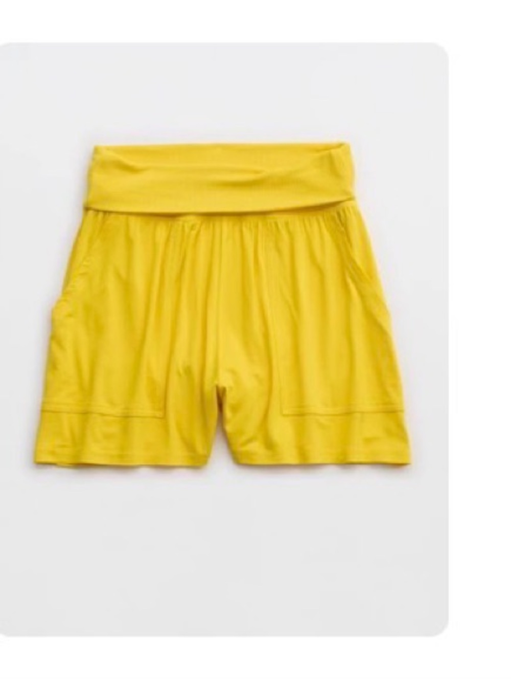 American Eagle Outfitters Yellow Short-Sleeve Piped Pajama pair top & shorts - Picture 5 of 12
